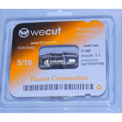 Сопло P-80 WeCut Ø 1.1 mm - высшего качества 10 шт Сопло P-80 WeCut Ø 1.1 mm - высшего качества 10 шт