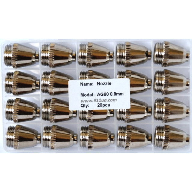 Оригинальное сопло CUT 60 (AG60, SG-55, ) Ø 0.8 mm высокого качества 20 шт