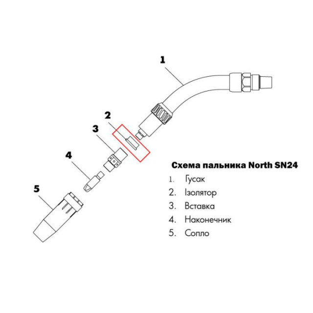 Ізолятор для пальника SN24 (⌀ 12 мм), North Ізолятор для пальника SN24 (⌀ 12 мм), North